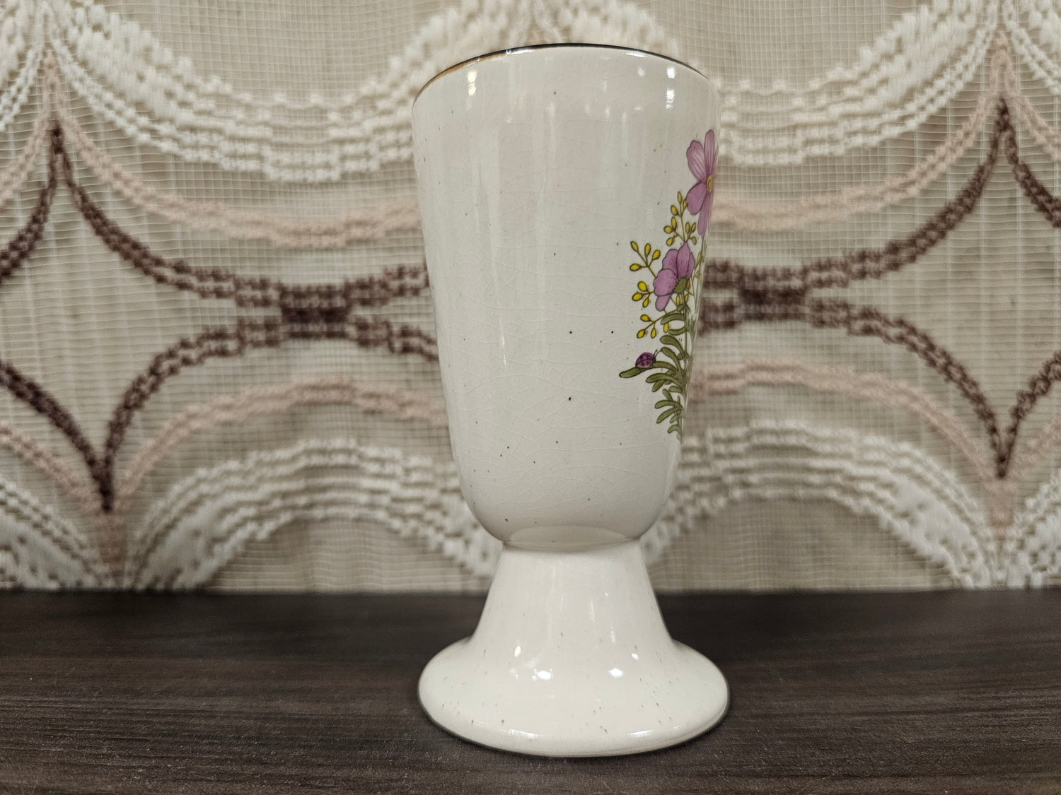 Wildflower vintage beker met oor roze bloemen