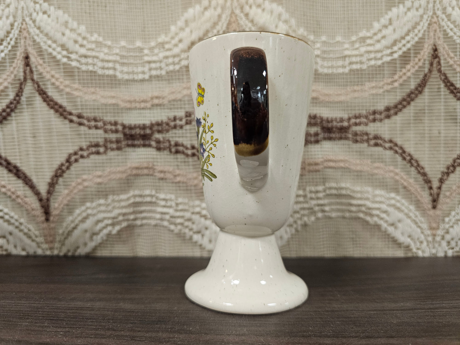 Wildflower vintage beker met oor roze bloemen