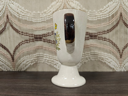 Wildflower vintage beker met oor roze bloemen