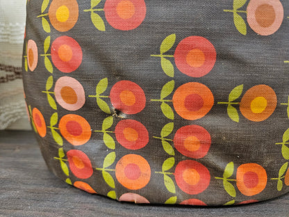 Vintage theebeurs met knip van Nelle bruin met bloemen