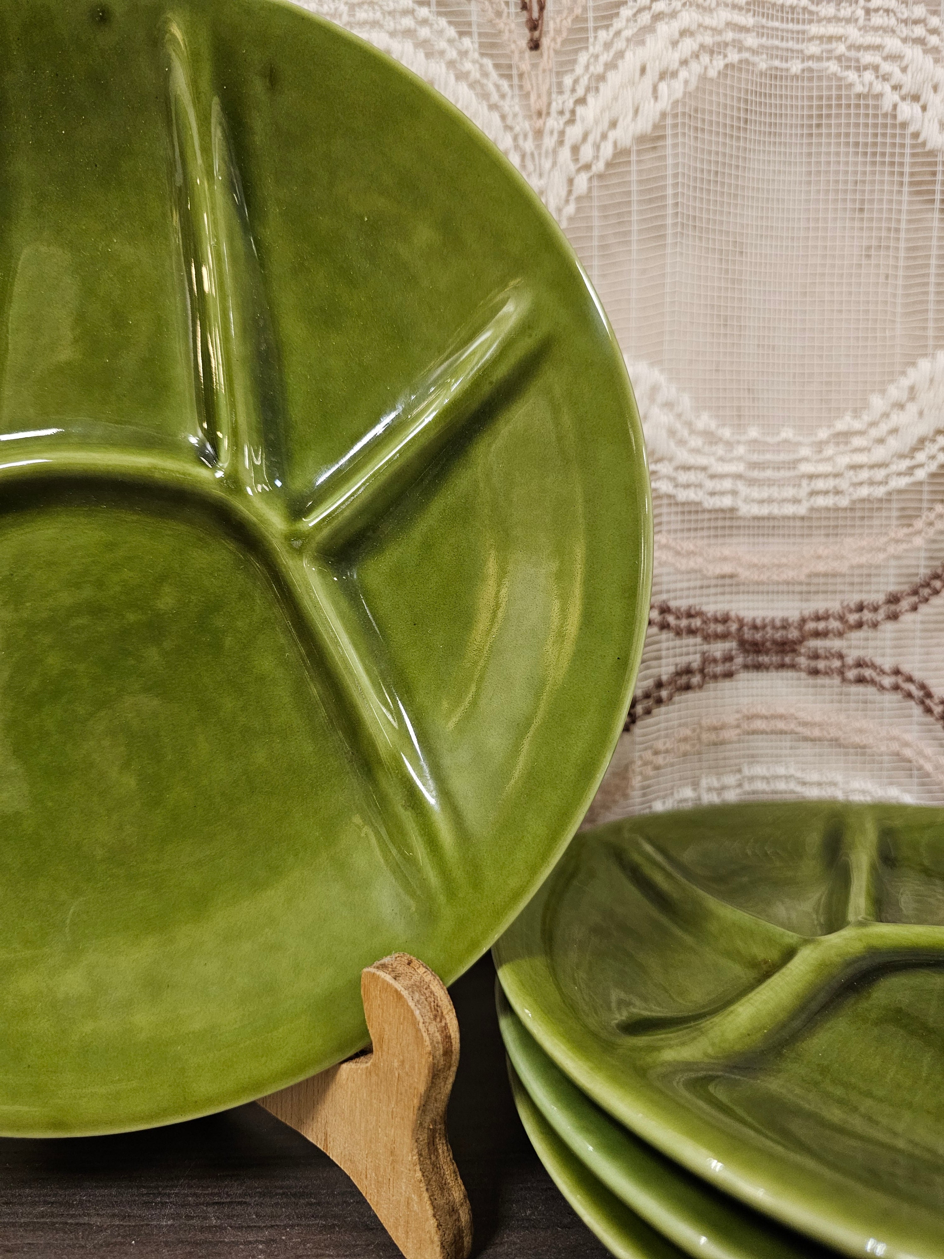 Fondueborden Keralux Boch Belgium mosgroen – set van 4