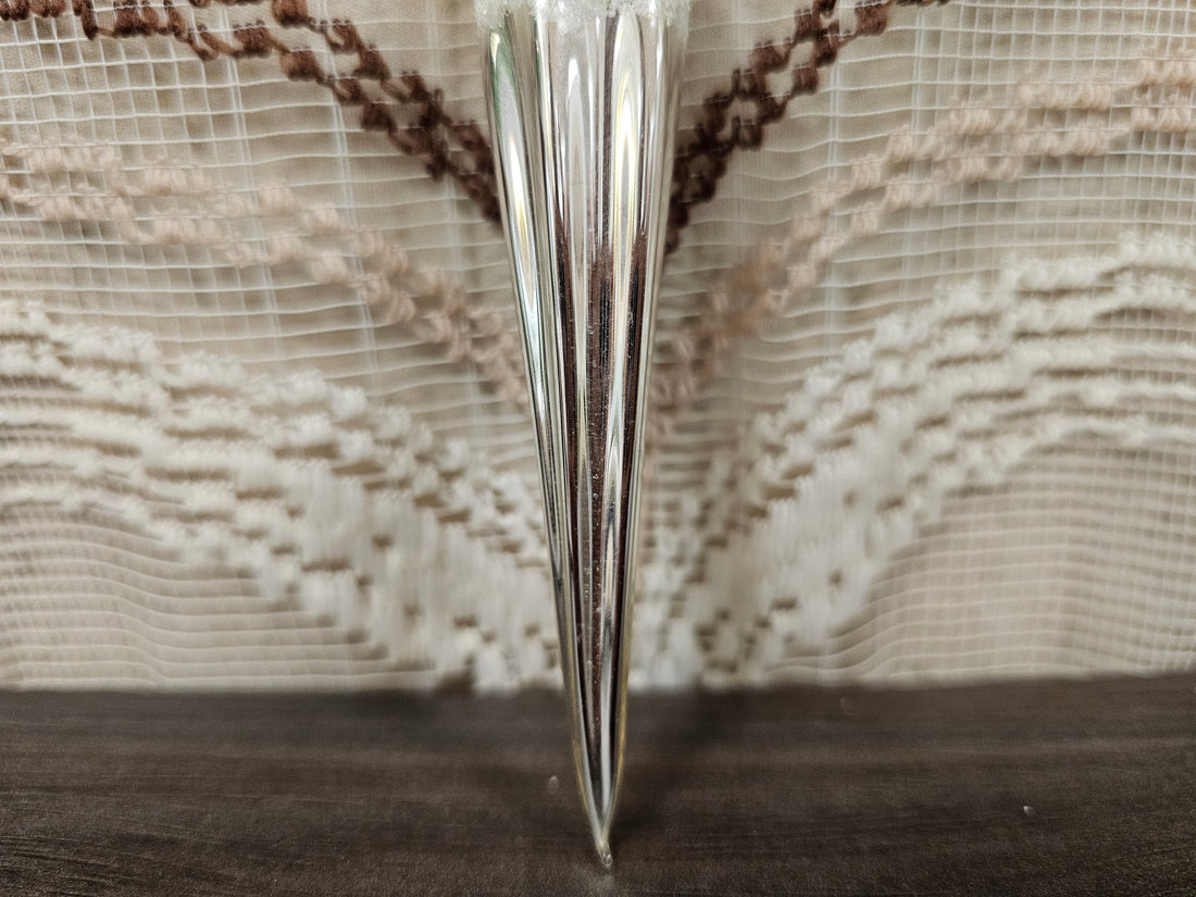 Vintage glazen ijspegel met gesuikerde rand 11 cm