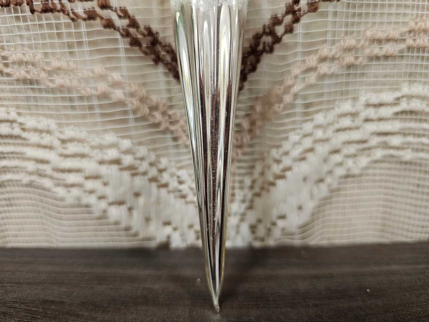 Vintage glazen ijspegel met gesuikerde rand 11 cm