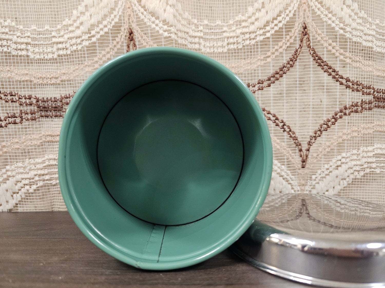 Vintage Brabantia cacao blik groen 8 x 11 cm