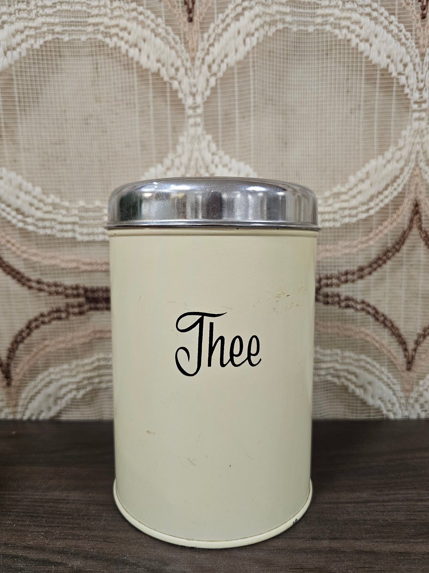 Brabantia cremekleur blik "thee"