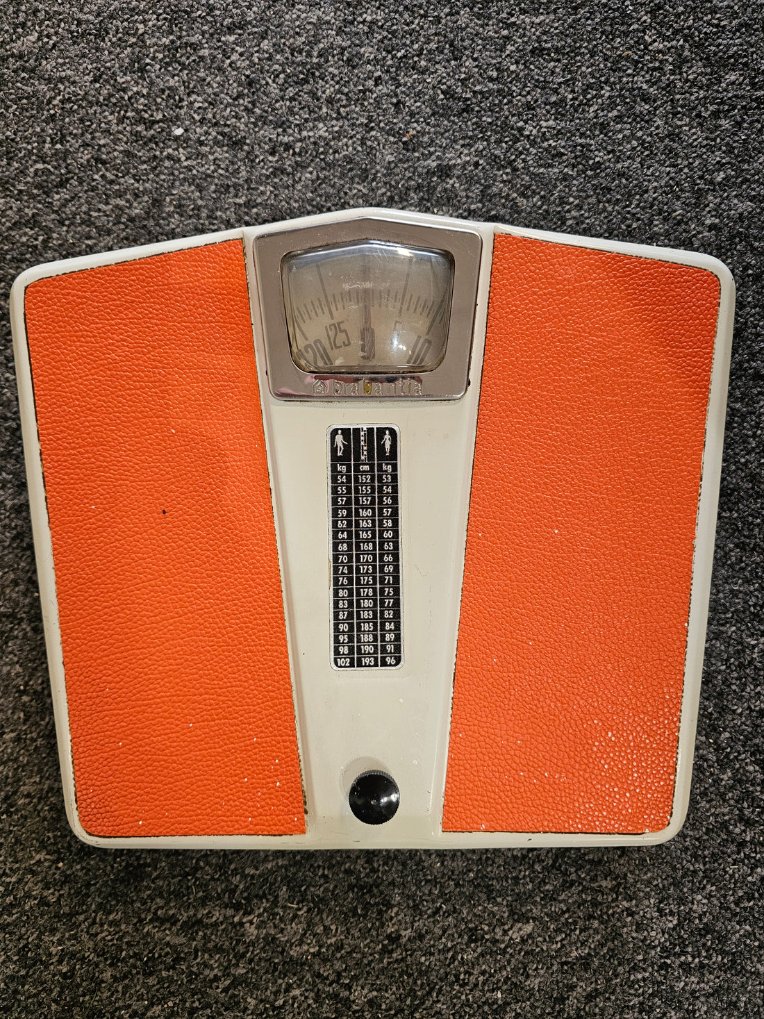 Brabantia personenweegschaal oranje vintage jaren 60