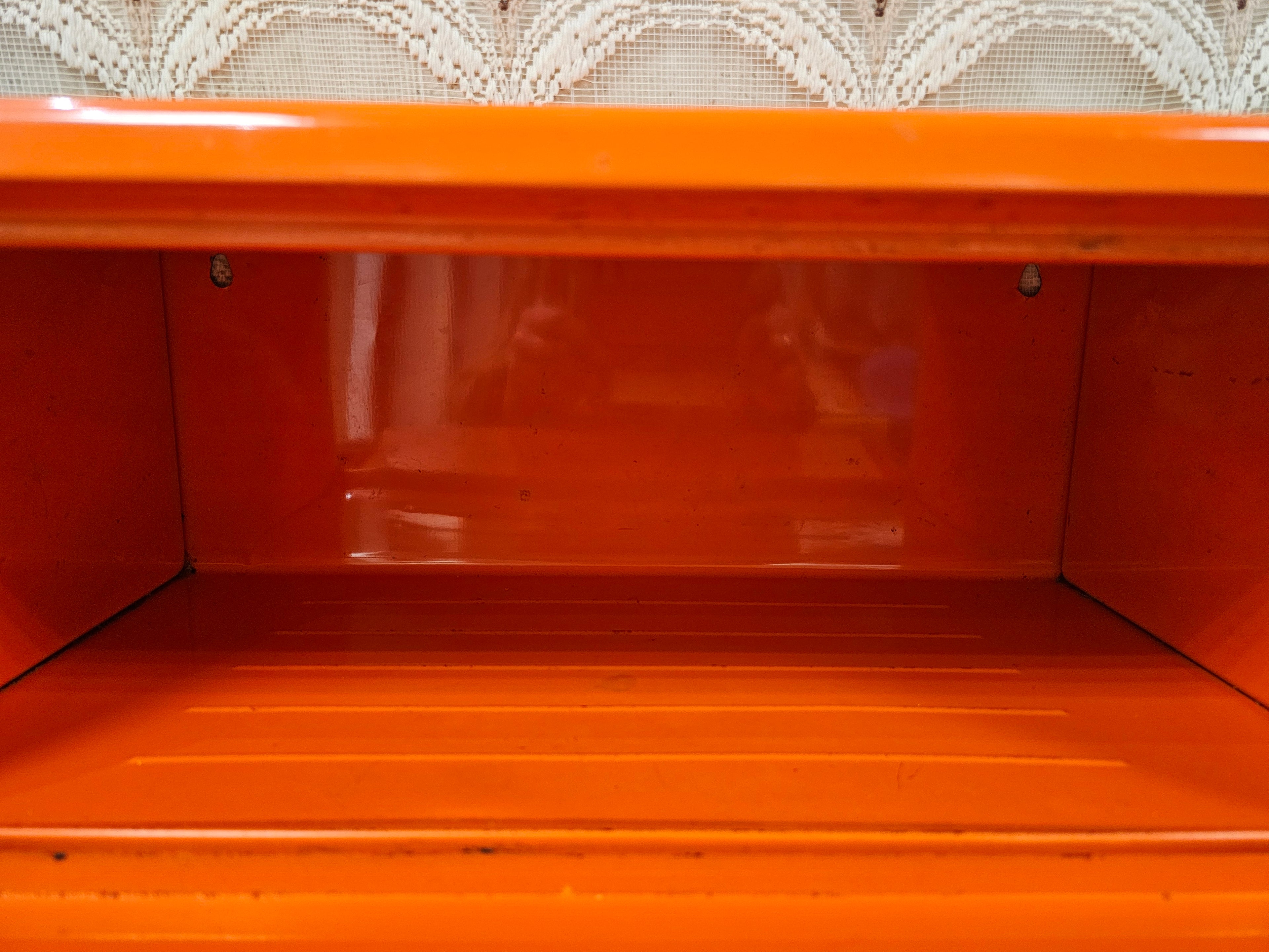 Brabantia oranje broodtrommel Diane bloemenpatroon jaren ’70