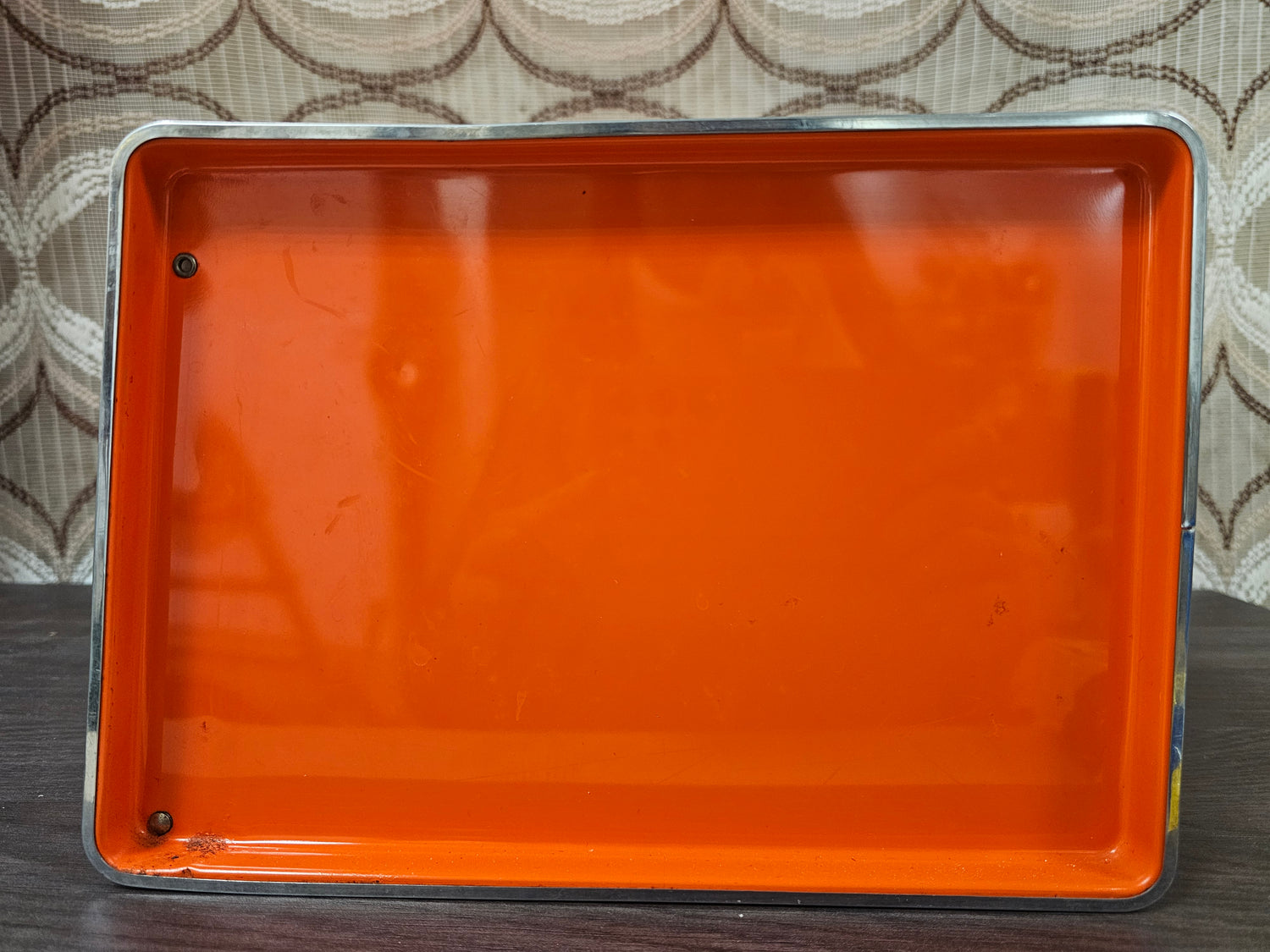 Brabantia oranje broodtrommel Diane bloemenpatroon jaren ’70