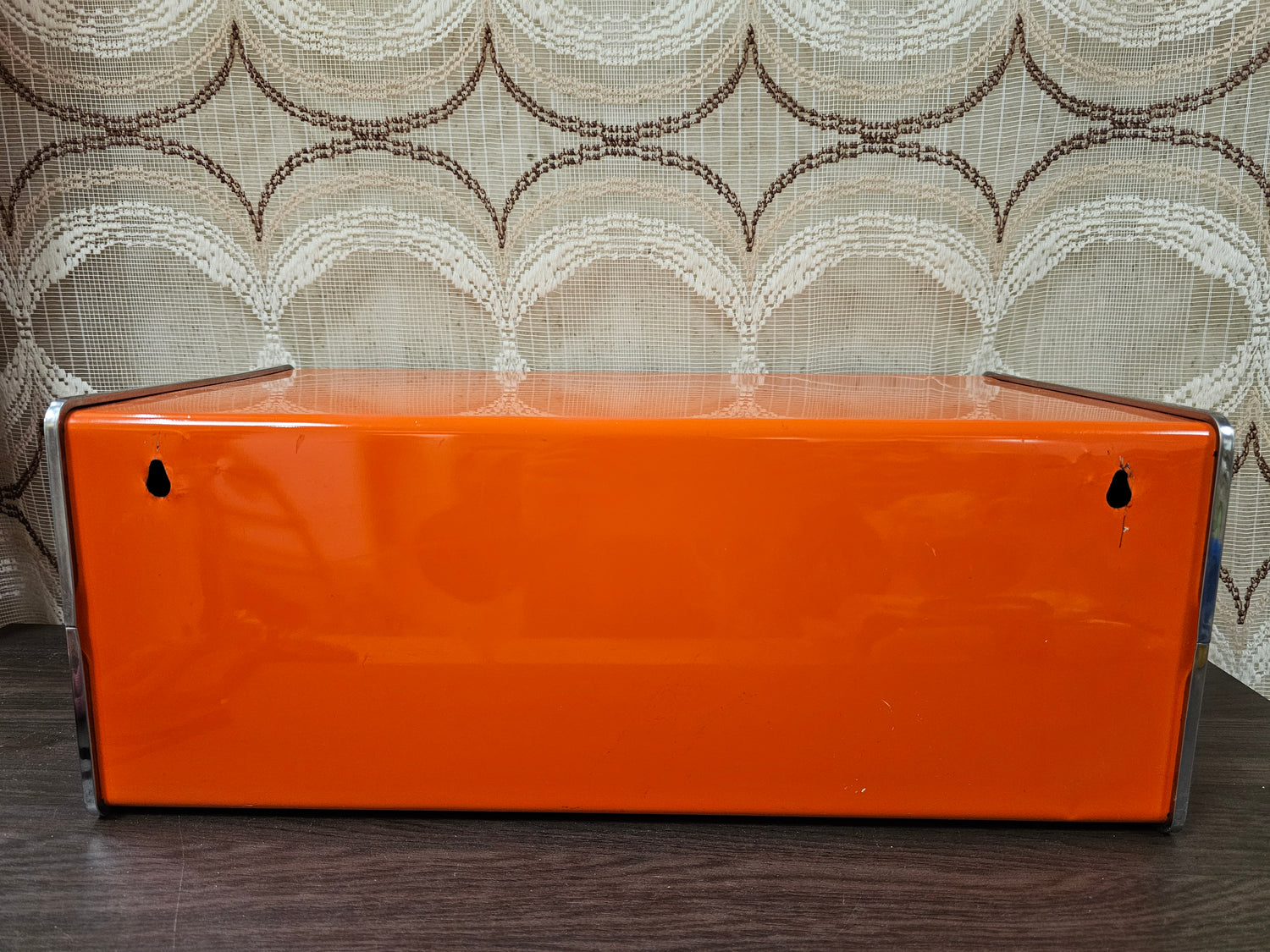 Brabantia oranje broodtrommel Diane bloemenpatroon jaren ’70