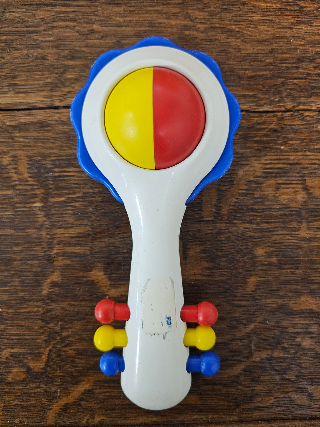 Ambi Toys rammelaar Handy Dandy – blauwe rand – jaren 80