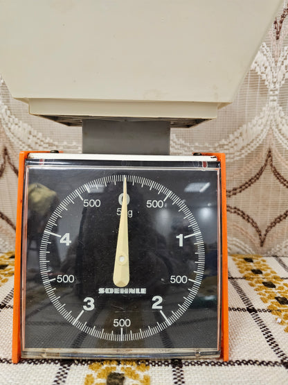 Vintage Soehnle keukenweegschaal oranje