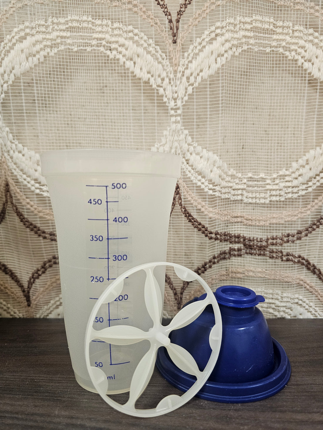 Tupperware Quickshaker blauw slagroomklopper