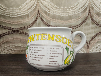 Vintage witte soepkom Erwtensoep