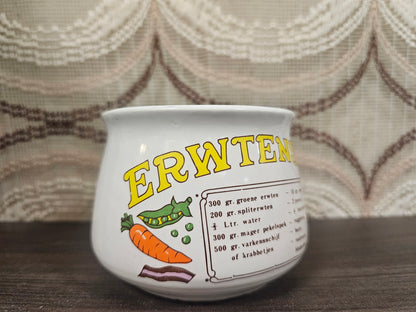 Vintage witte soepkom Erwtensoep