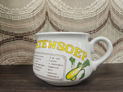 Vintage witte soepkom Erwtensoep