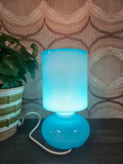 kea Lykta blauwe mushroomlamp glazen tafellamp