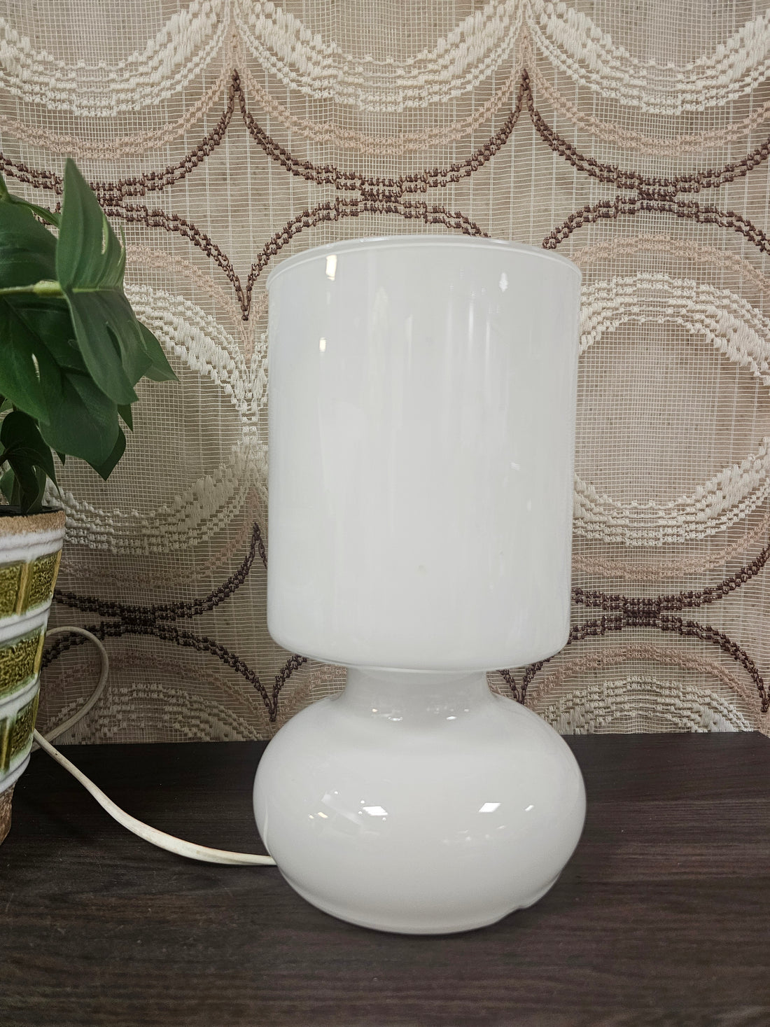 Ikea Lykta witte mushroomlamp  glazen tafellamp