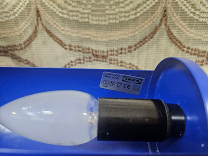 Ikea LOD V413 blauwe wandlamp | Verstelbare metalen muurlamp