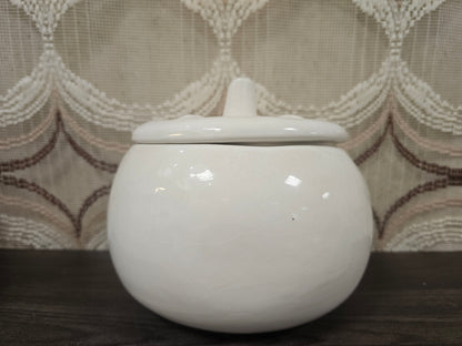 Grote vintage knoflookpot keramiek met gezicht