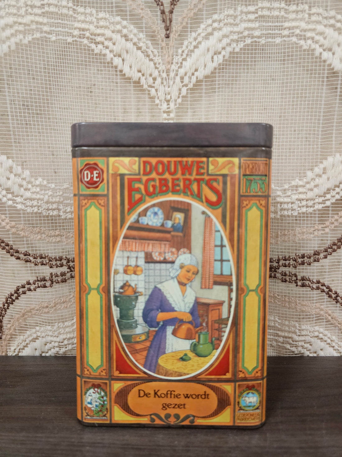 Vintage Douwe Egberts koffieblik bewaarbus voor koffie