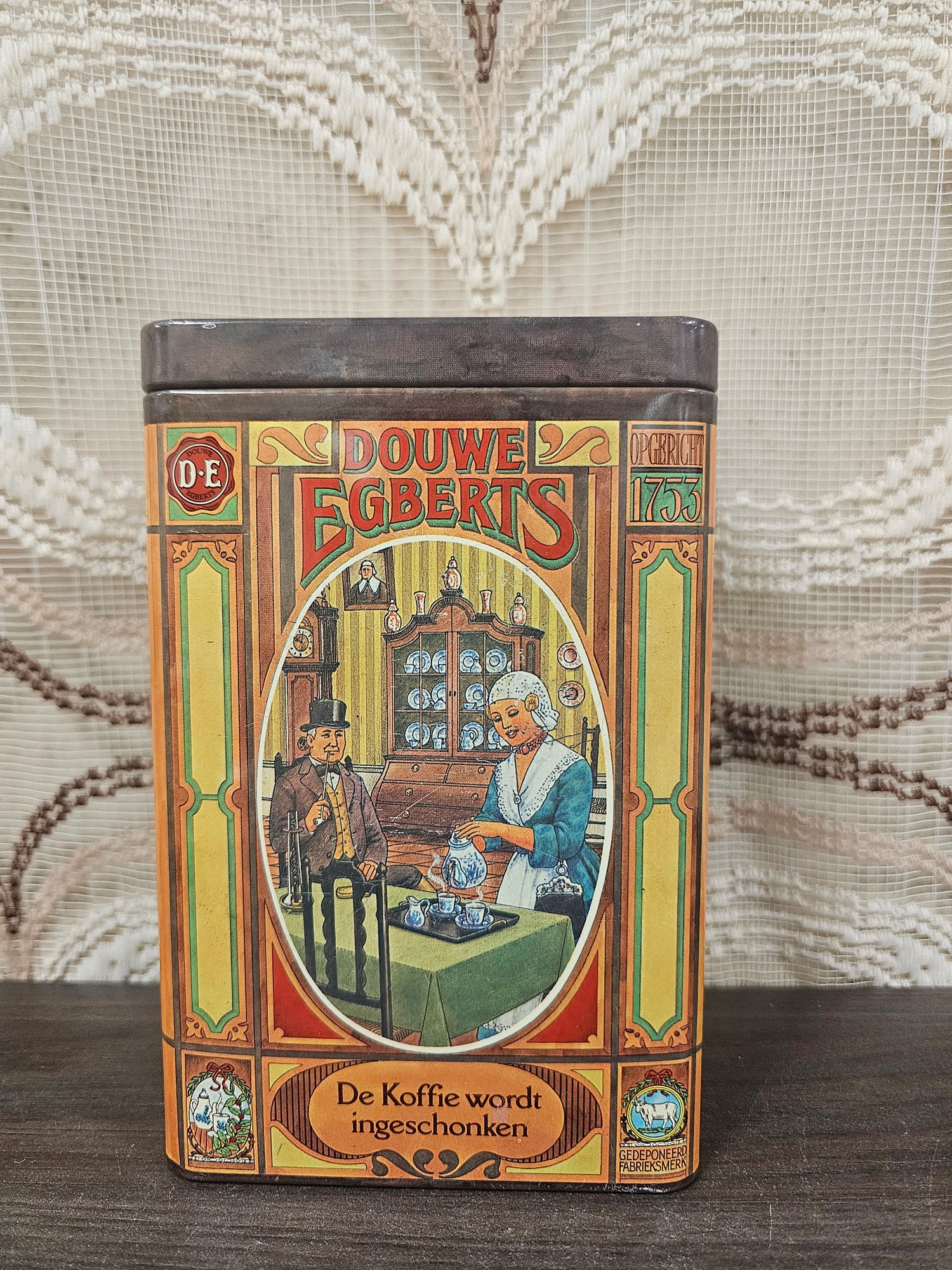 Vintage Douwe Egberts koffieblik bewaarbus voor koffie