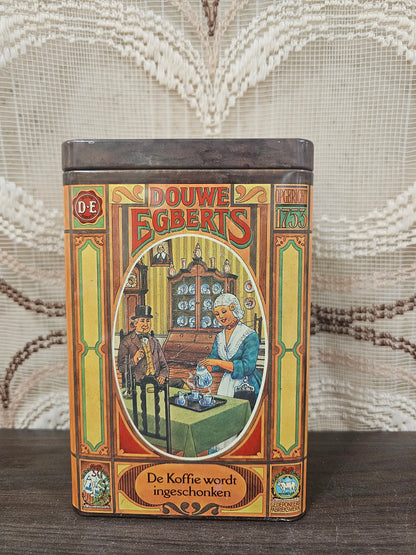 Vintage Douwe Egberts koffieblik bewaarbus voor koffie