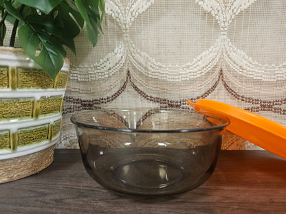 Arcoroc rookglas schaal met oranje deksel 18 cm