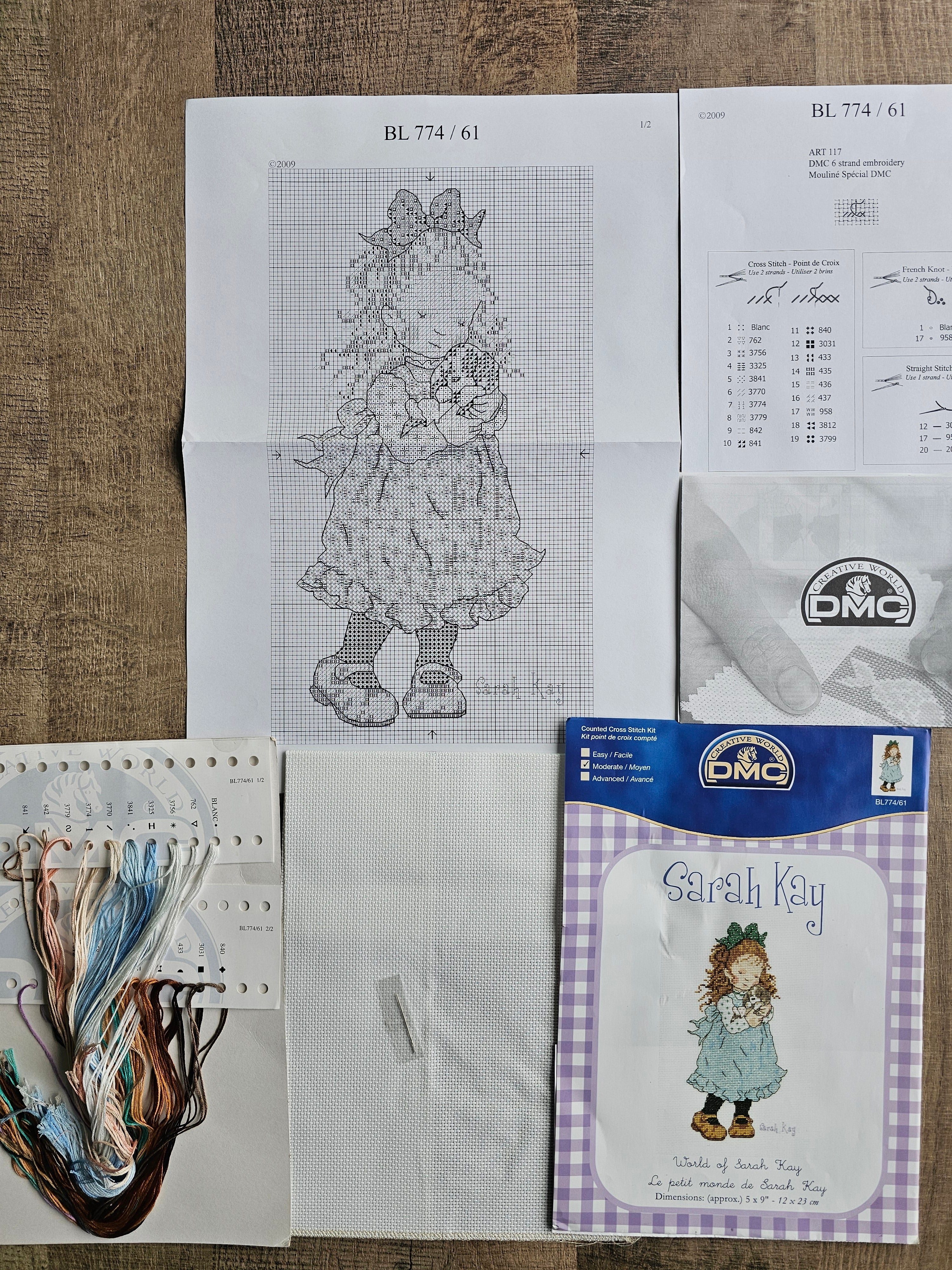 Sarah Kay borduurpakket compleet | DMC borduurset 12 x 23 cm