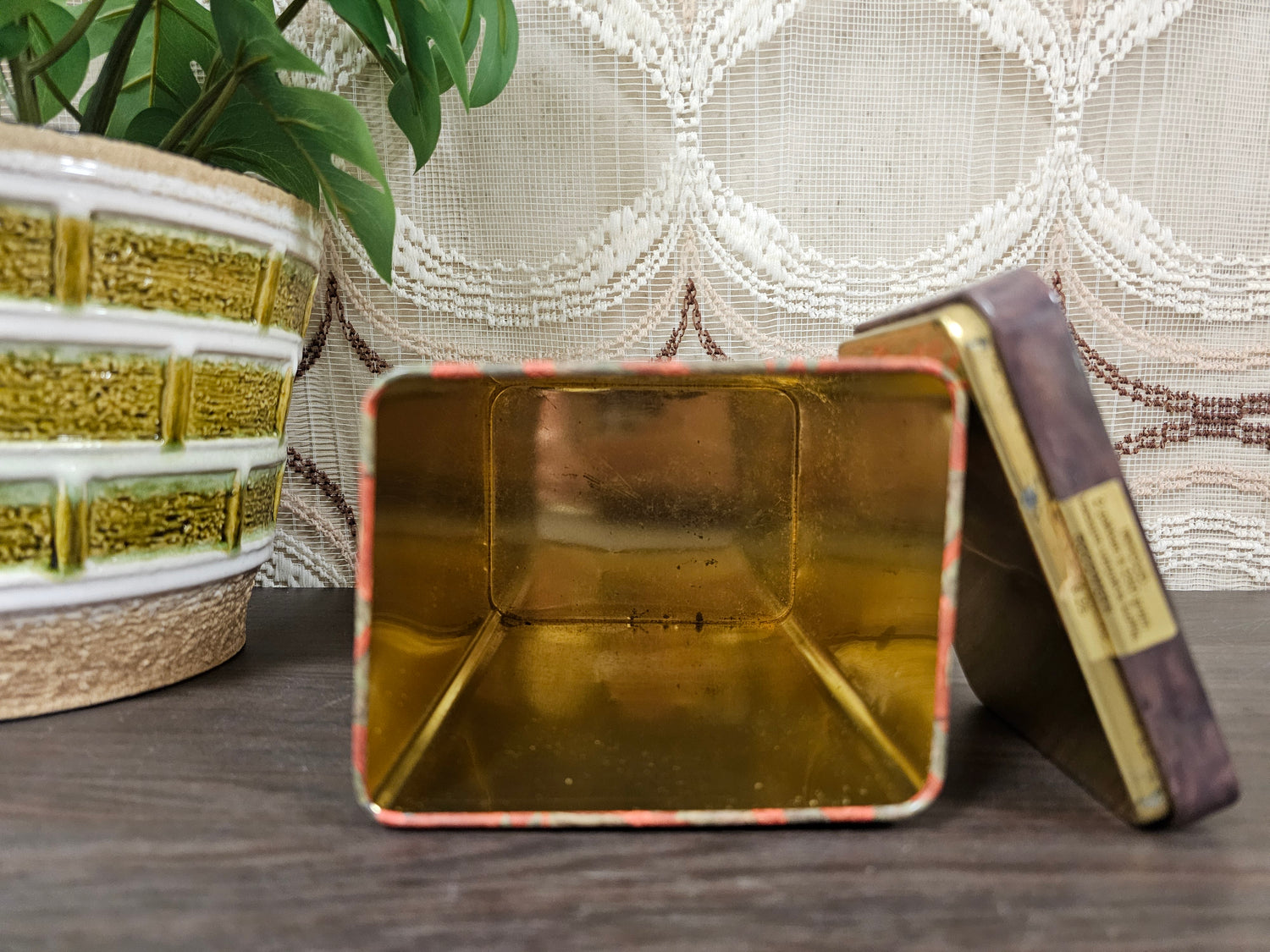 Vintage Douwe Egberts koffieblik met illustraties