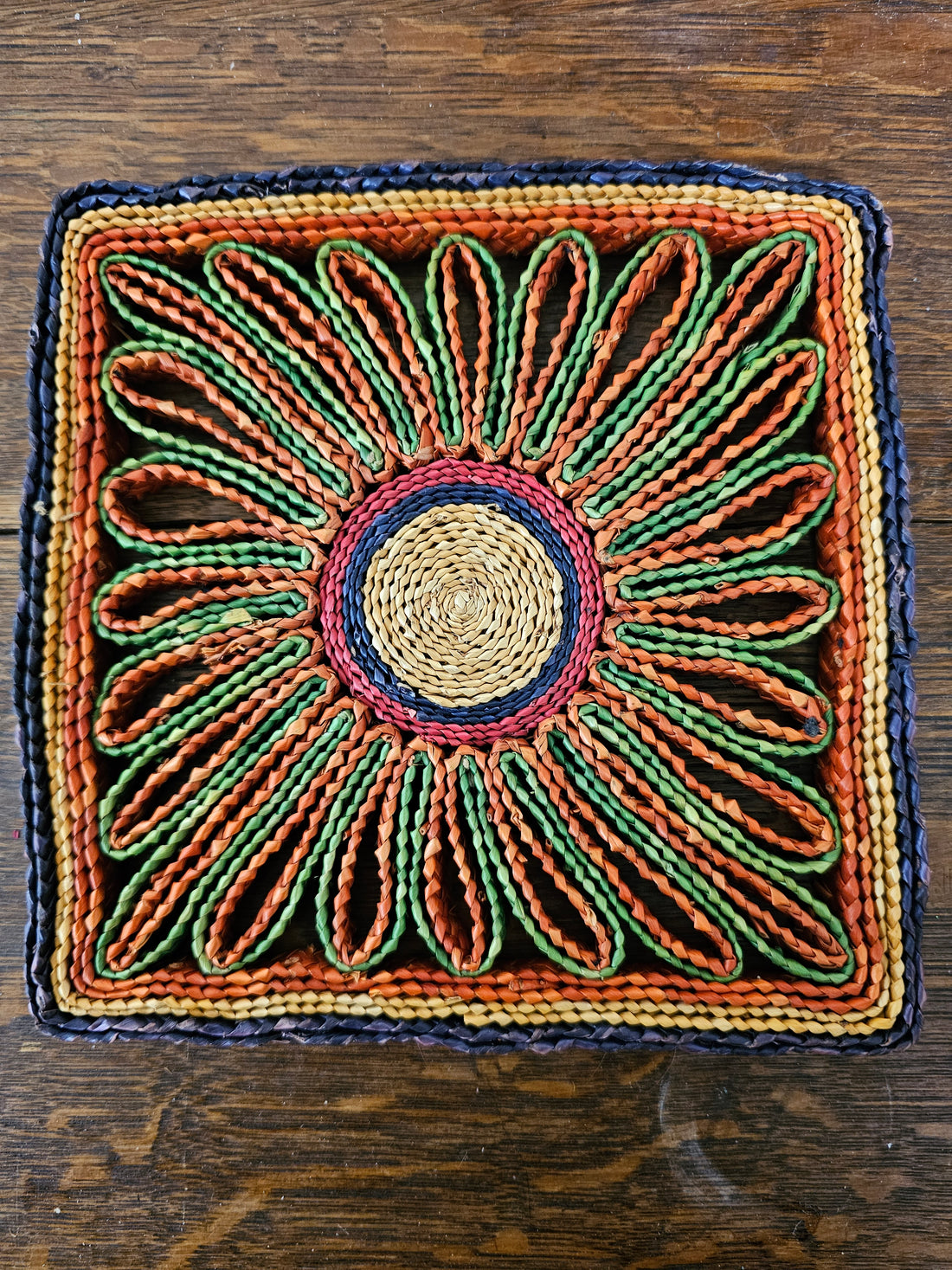 Pannenonderzetter raffia vierkant