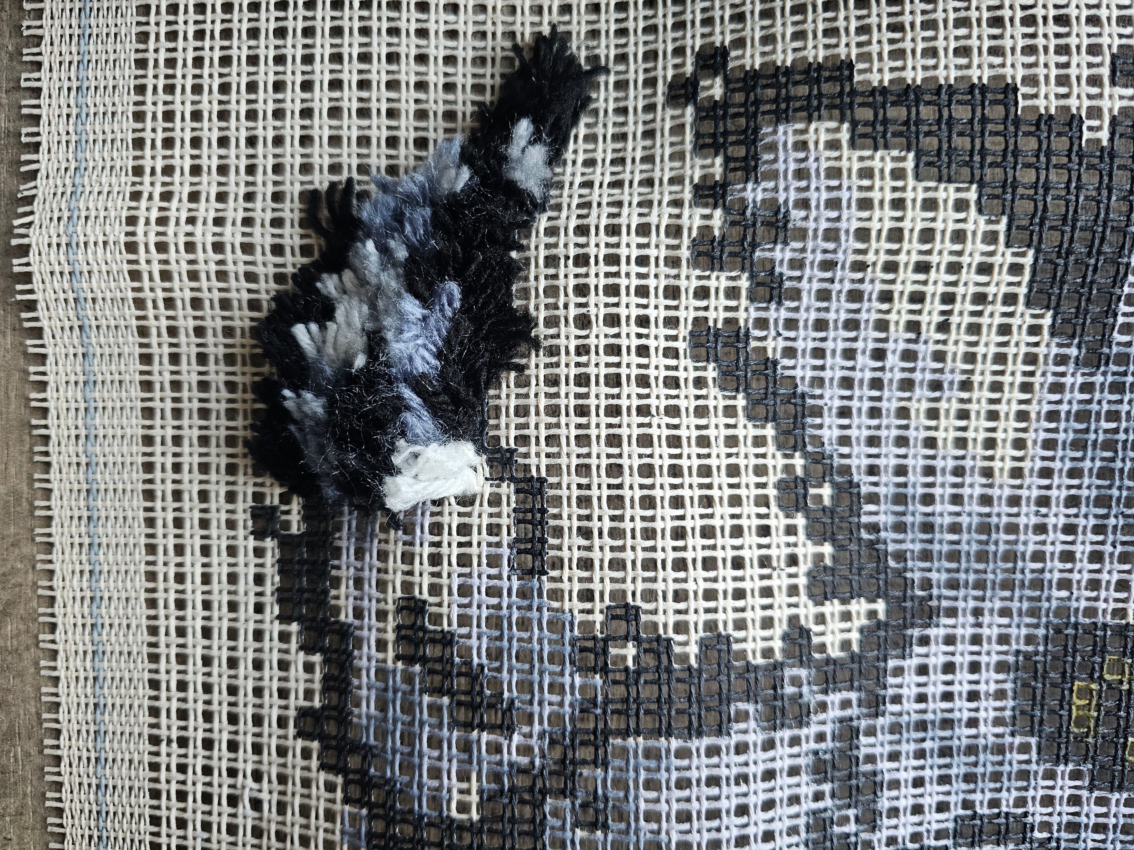 Vintage knoopkussenpakket kitten – Smyrna wol compleet