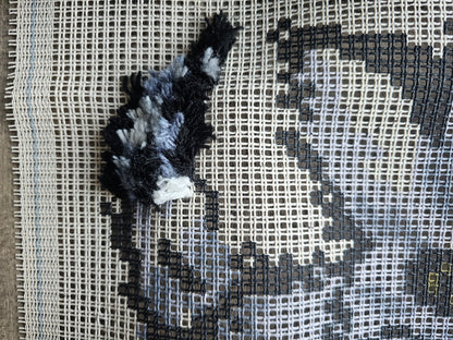 Vintage knoopkussenpakket kitten – Smyrna wol compleet