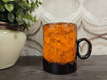 Fat lava mok oranje bruin 10 cm hoog