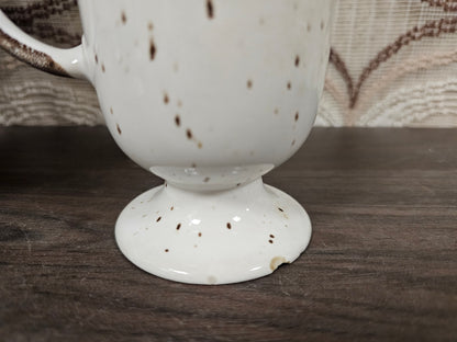 Wildflower vintage beker met voet rode bloemen