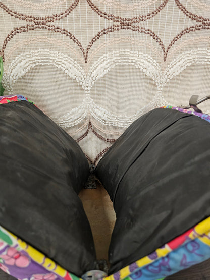 Vintage Douwe Egberts theebeurs met knip – bloemenpatroon