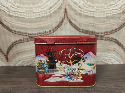 Chinees theeblik winter- rood met landschap