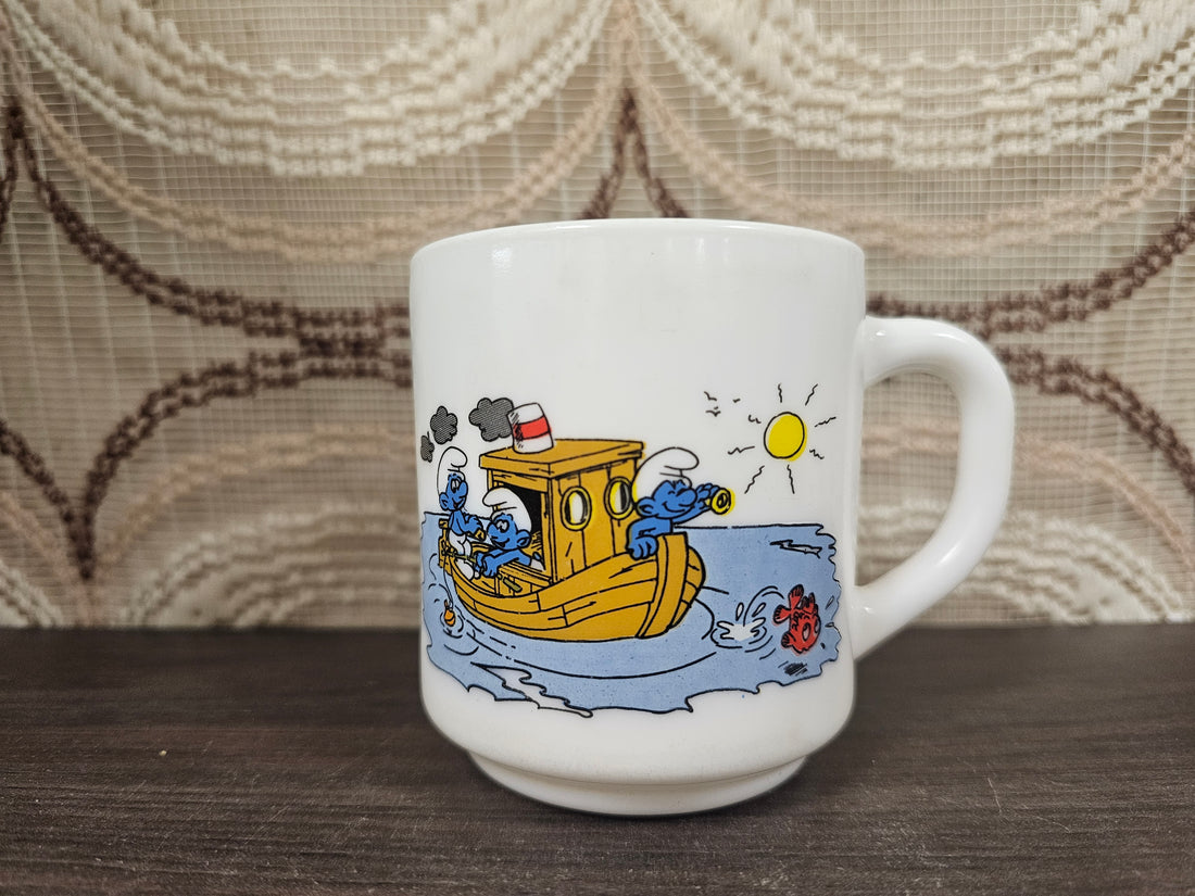 Arcopal koffiebeker Smurfen strand – 1985