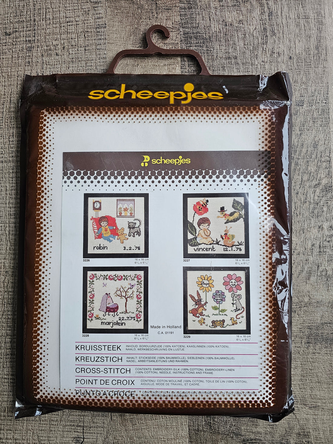 Vintage Scheepjes borduurpakket – geboorte borduurwerk