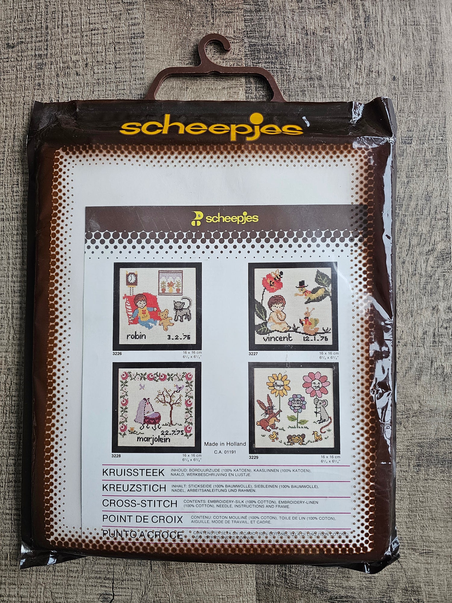 Vintage Scheepjes borduurpakket – geboorte borduurwerk
