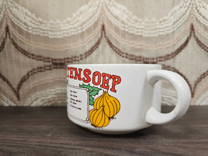 Vintage soepkom tomatensoep met recept