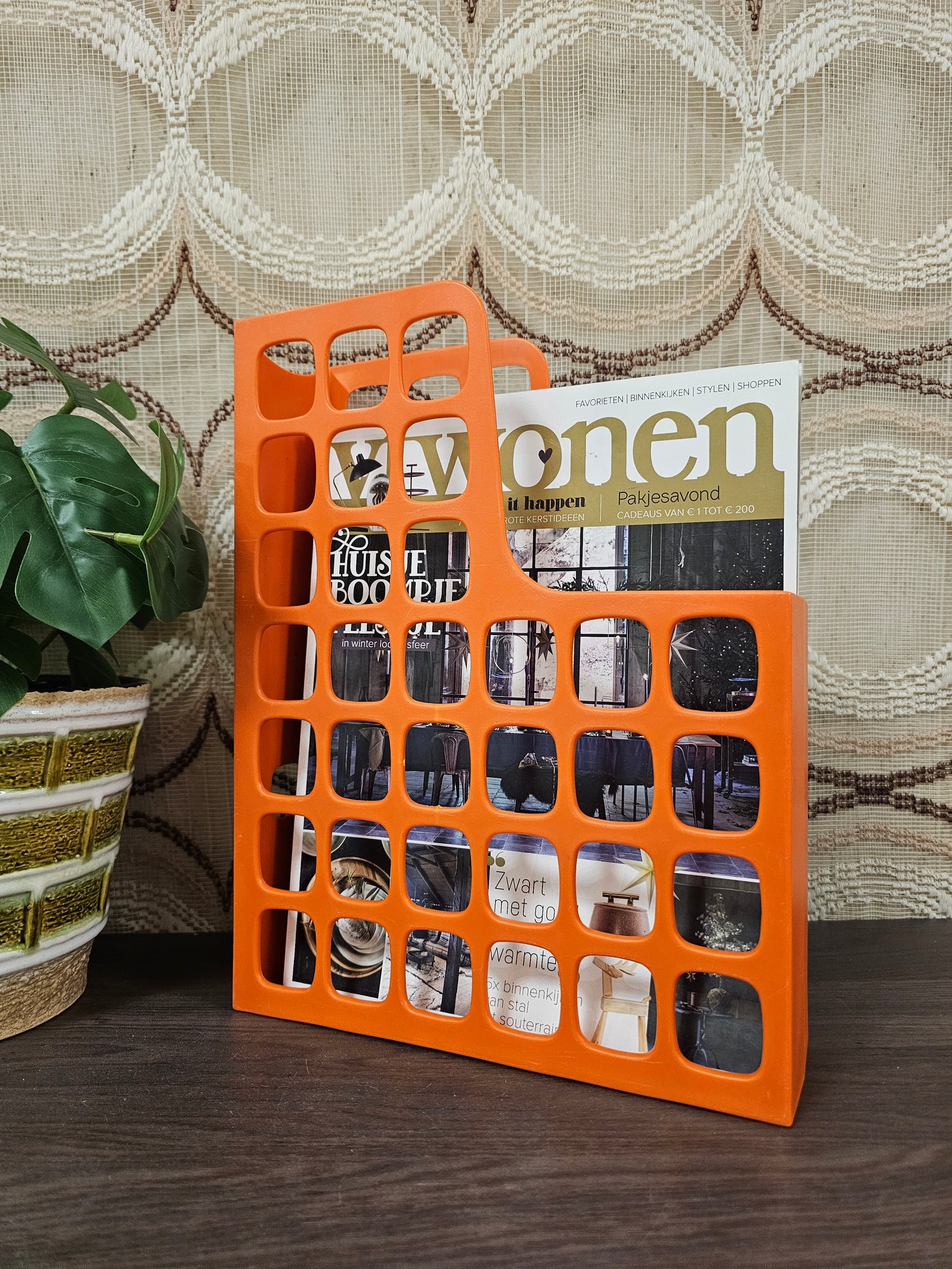 Vintage Boxer tijdschriftenrek – oranje kunststof
