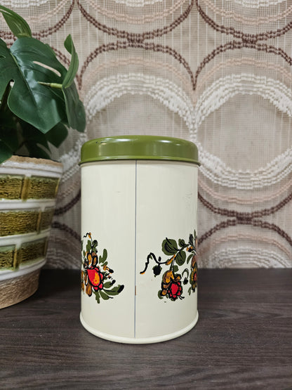 Vintage suiker blik met bloemen