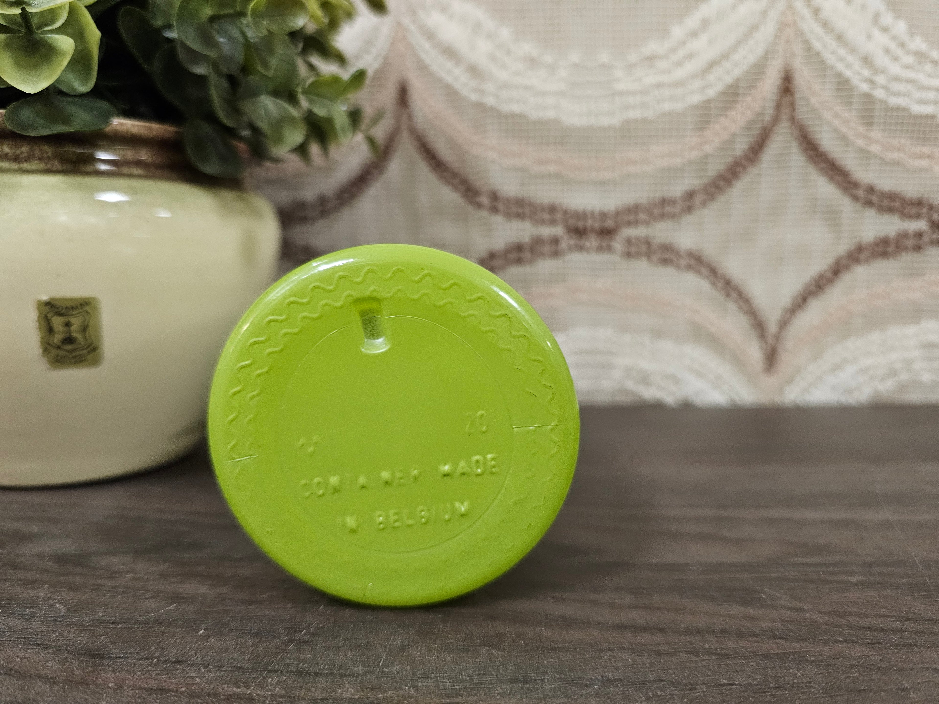 Vintage apothekerspot groen glas circa 14 cm hoog