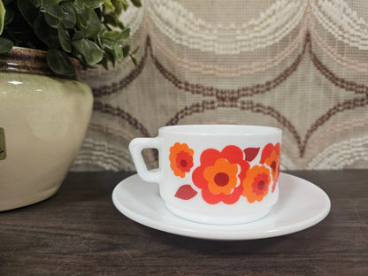 Arcopal France Lotus kop en schotel oranje rood