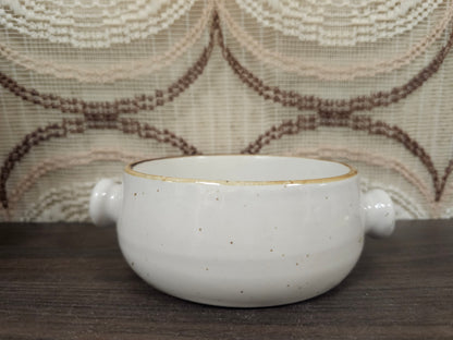 Vintage Wildflower soepkom met handvatten - oranje bloemen