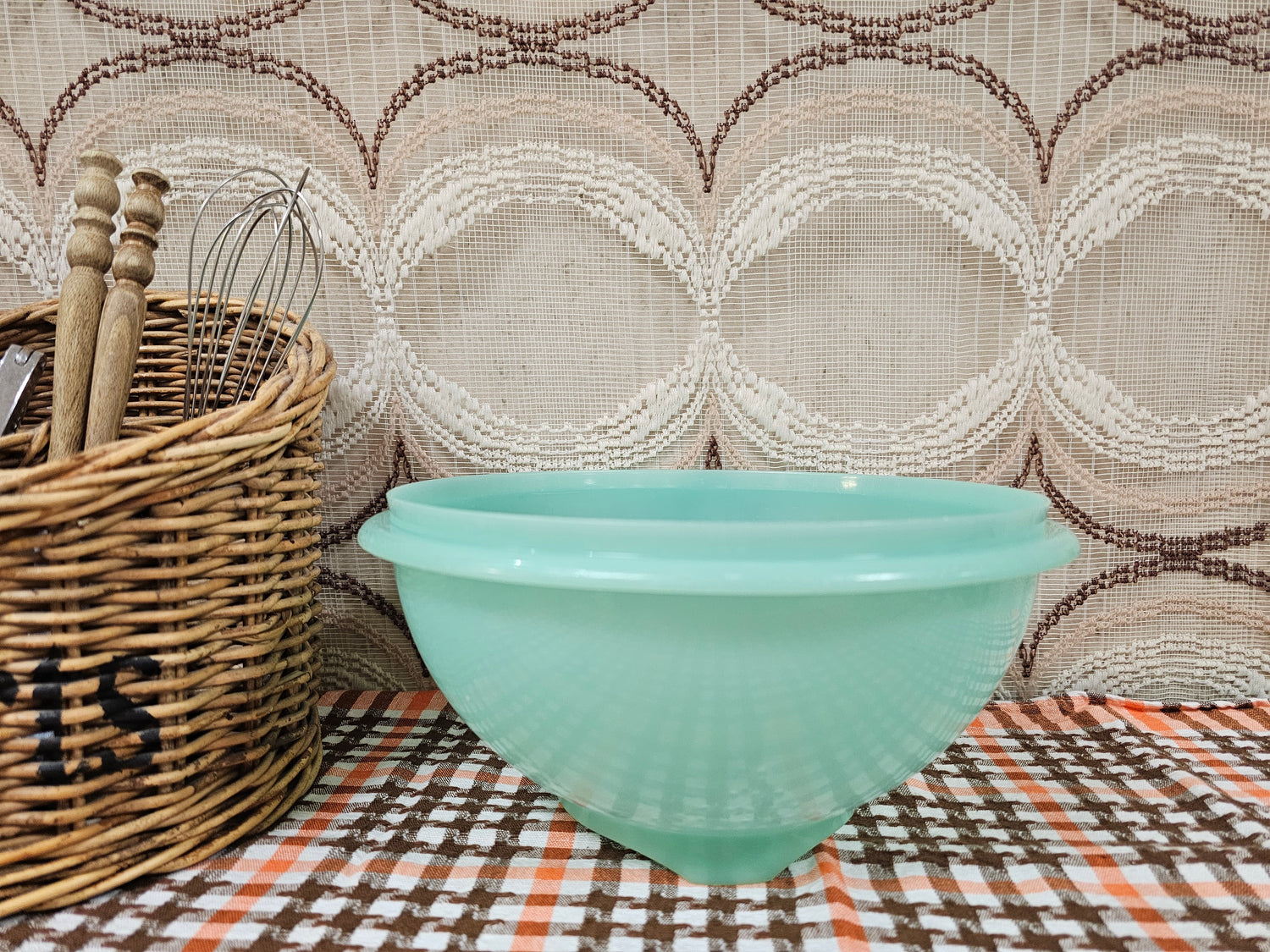 Tupperware vintage mintgroen vergiet