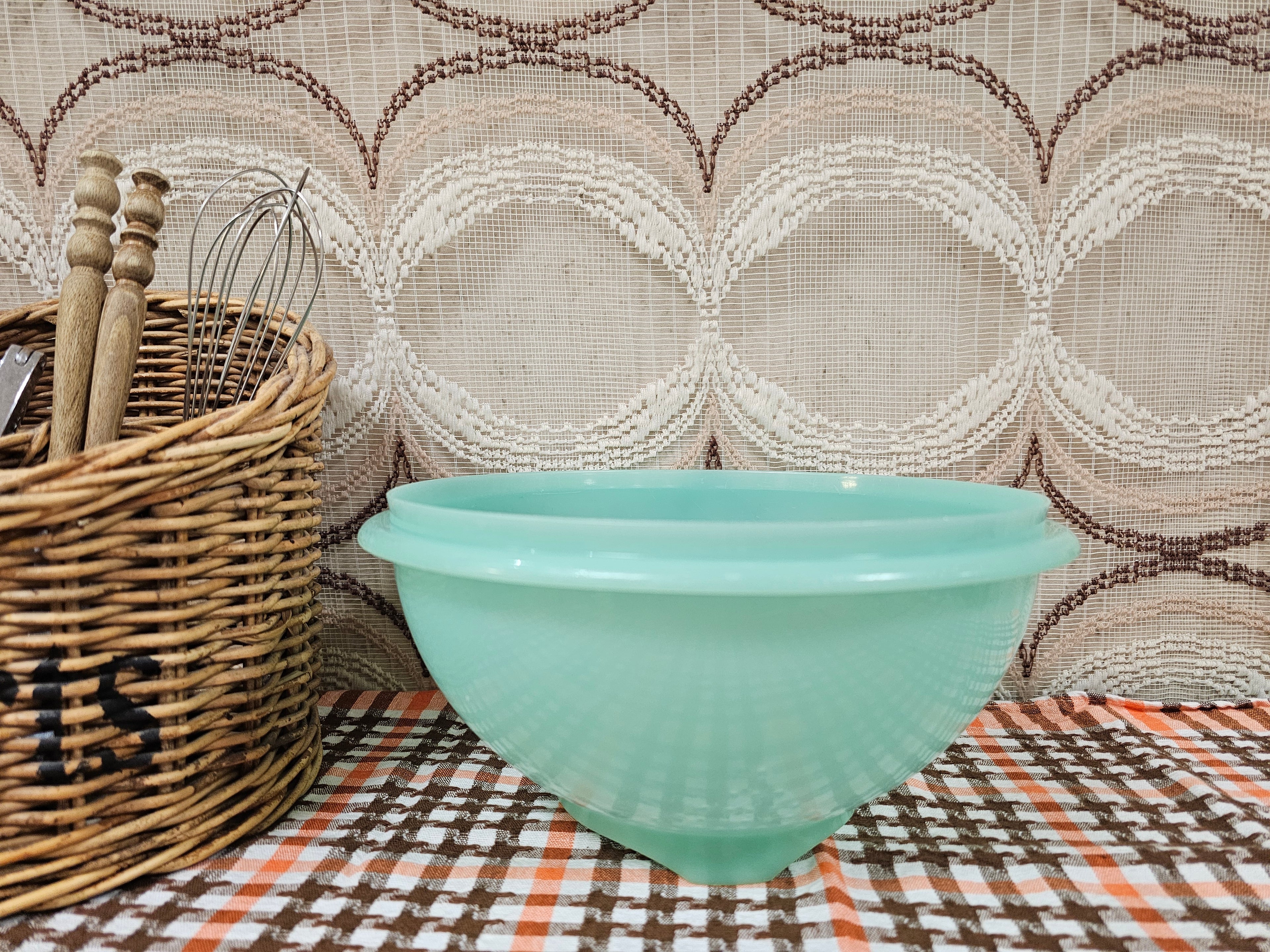 Tupperware vintage mintgroen vergiet