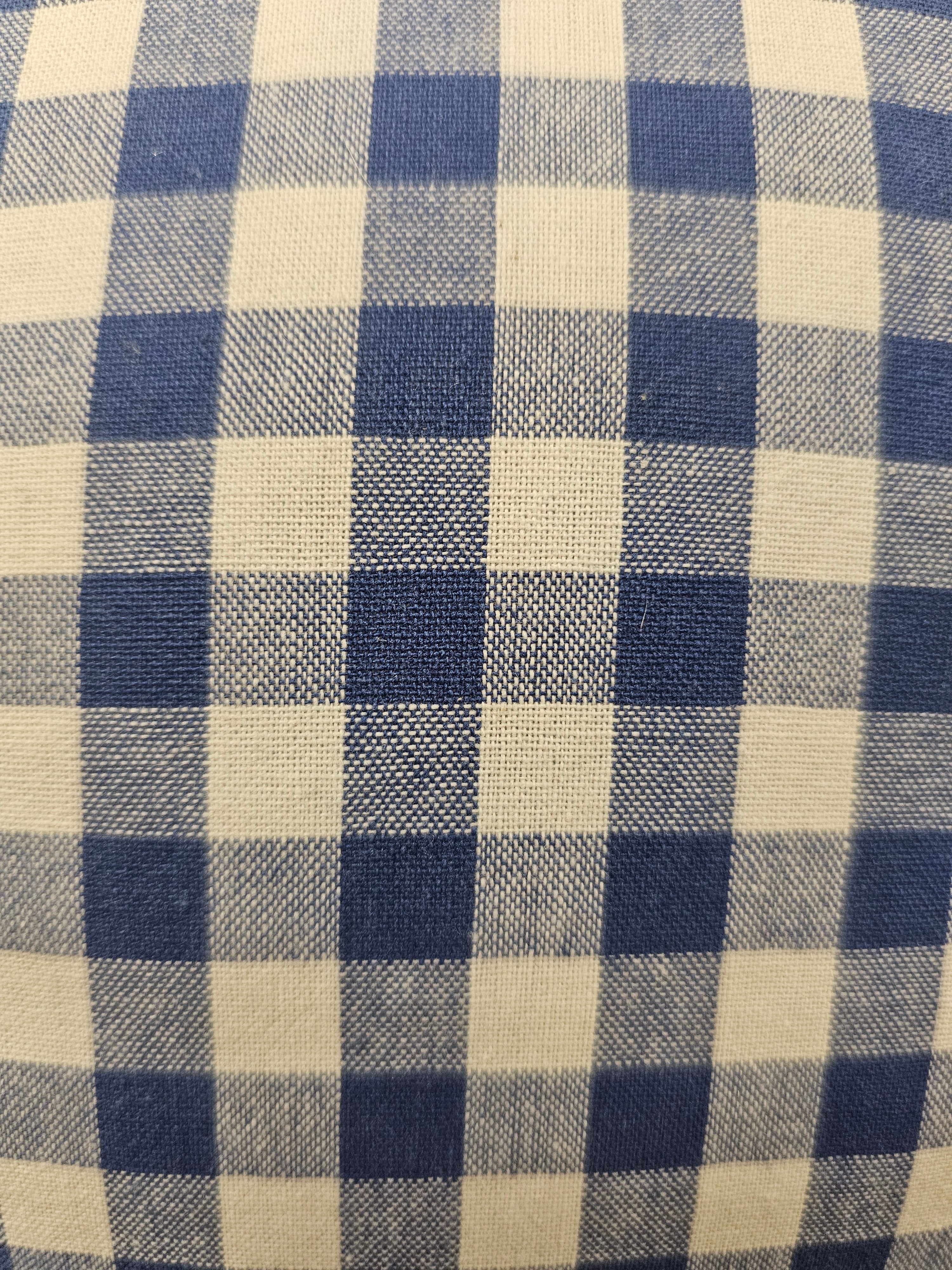 Theebeurs met knip blauw wit geblokt