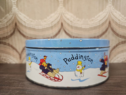 Paddington Bear koekblik winter ski’s