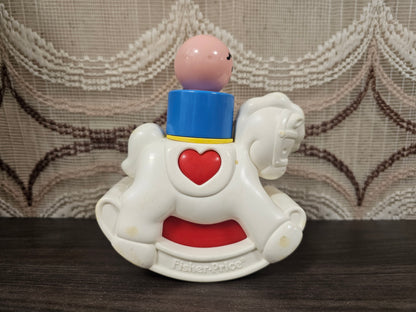 Vintage Fisher-Price hobbelpaard met poppetje